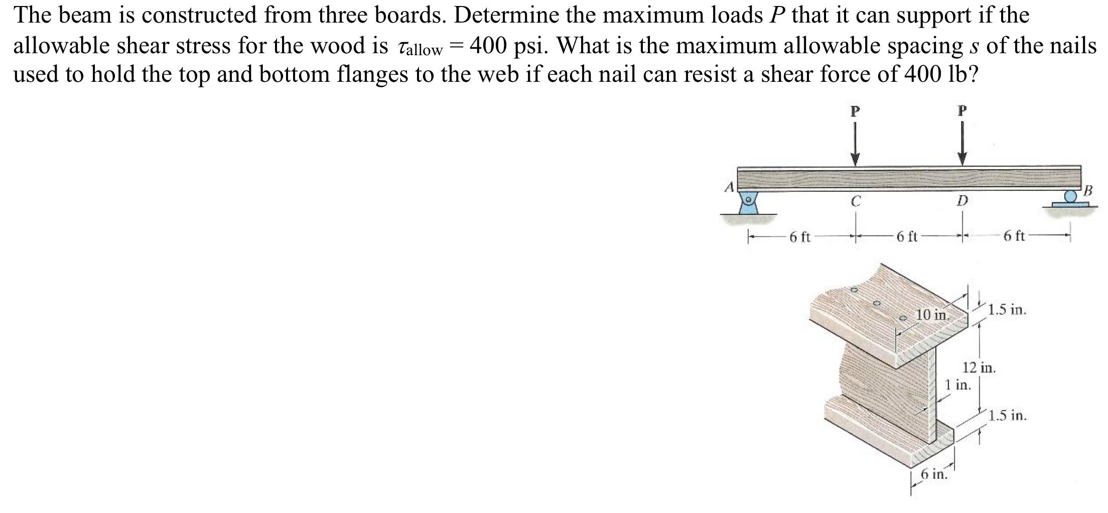 The beam is constructed from three boards.