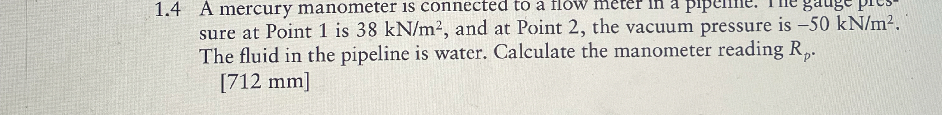 sure at Point 1 is 3 8 k N m 2 , and at Point 2 ,