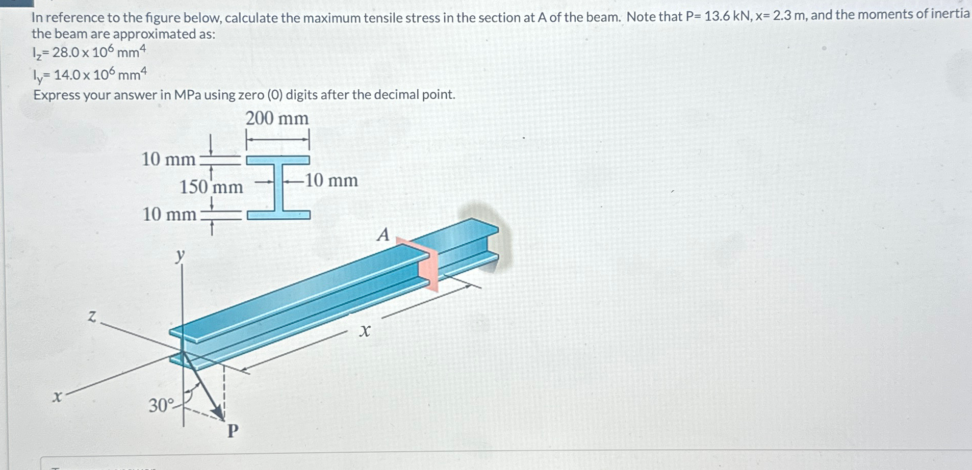 In reference to the figure below, calculate the