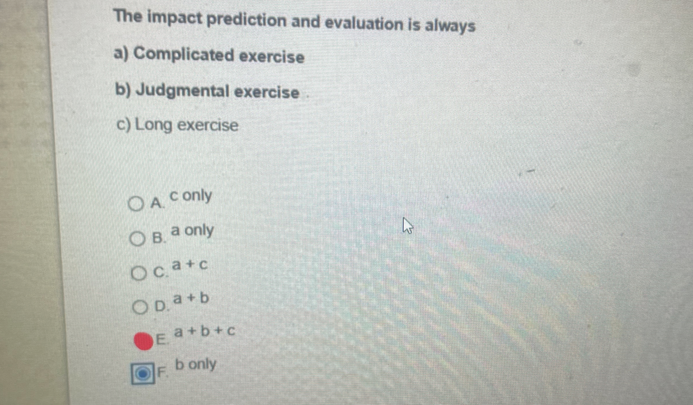 The impact prediction and evaluation is always a