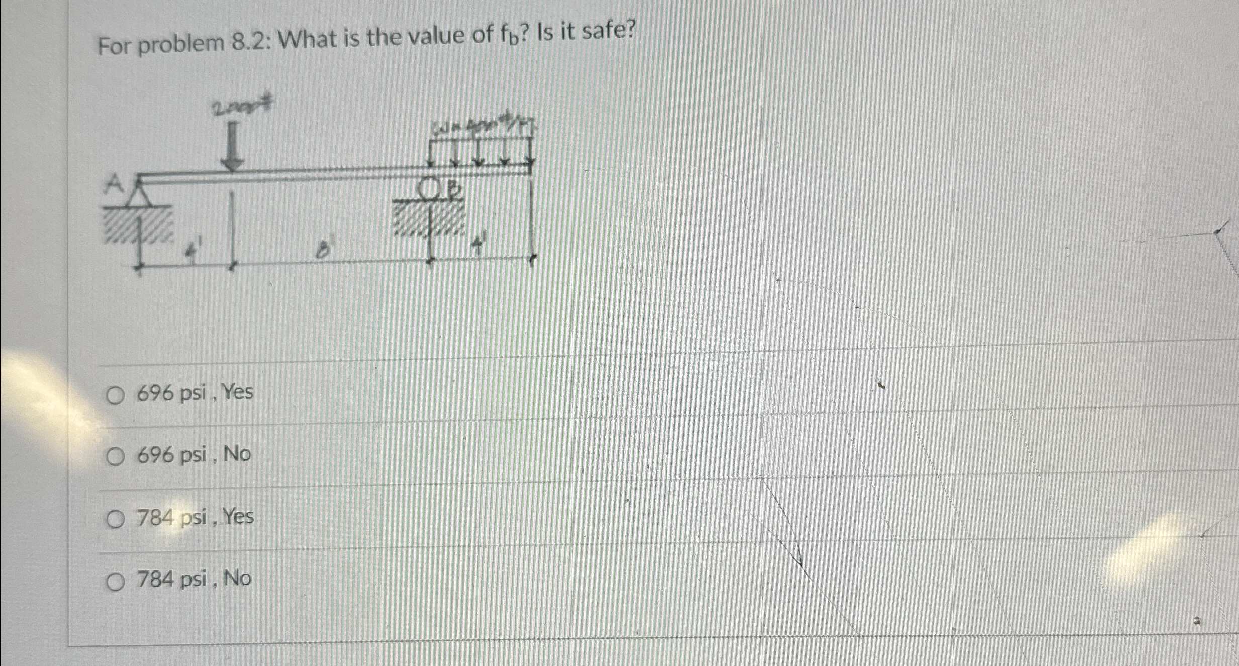 For problem 8 . 2 : What is the value of f b ? Is
