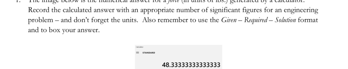 Record the calculated answer with an appropriate