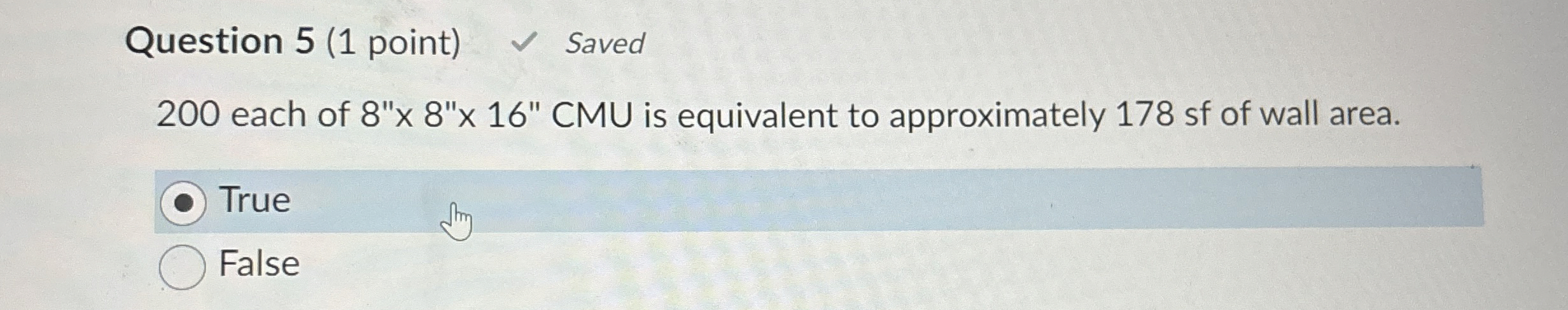 Question 5 ( 1 point ) 2 0 0 each of 8 x x 8 1 6