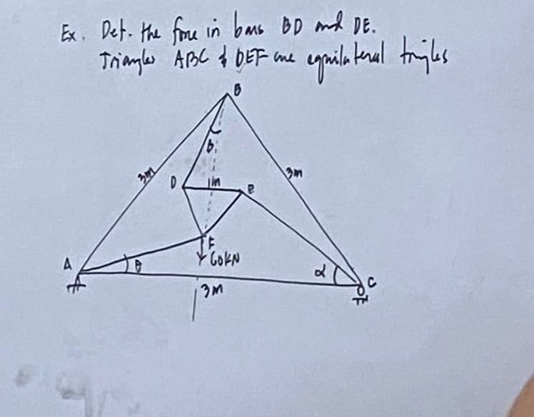 Ex . Det. the free in bus BD and DE . Trianles