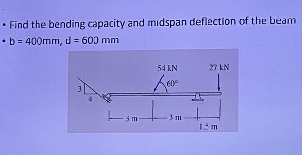 Find the bending capacity and midspan deflection