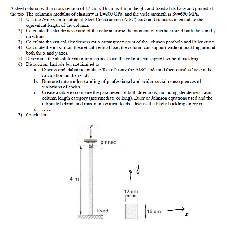 A steel column with a cross section of 1 2 c m 1