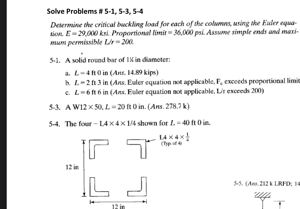 Solve Problems # 5 - 1 , 5 - 3 , 5 - 4 Determine