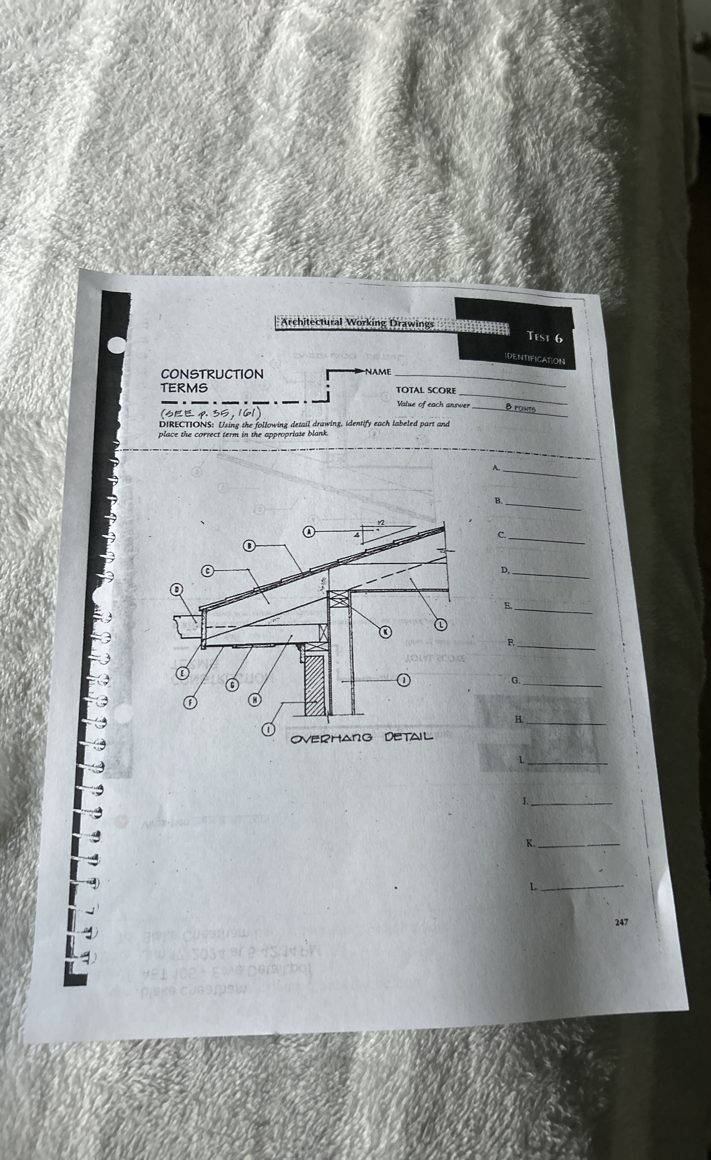 Arehitectural Working Drawings TEST 6