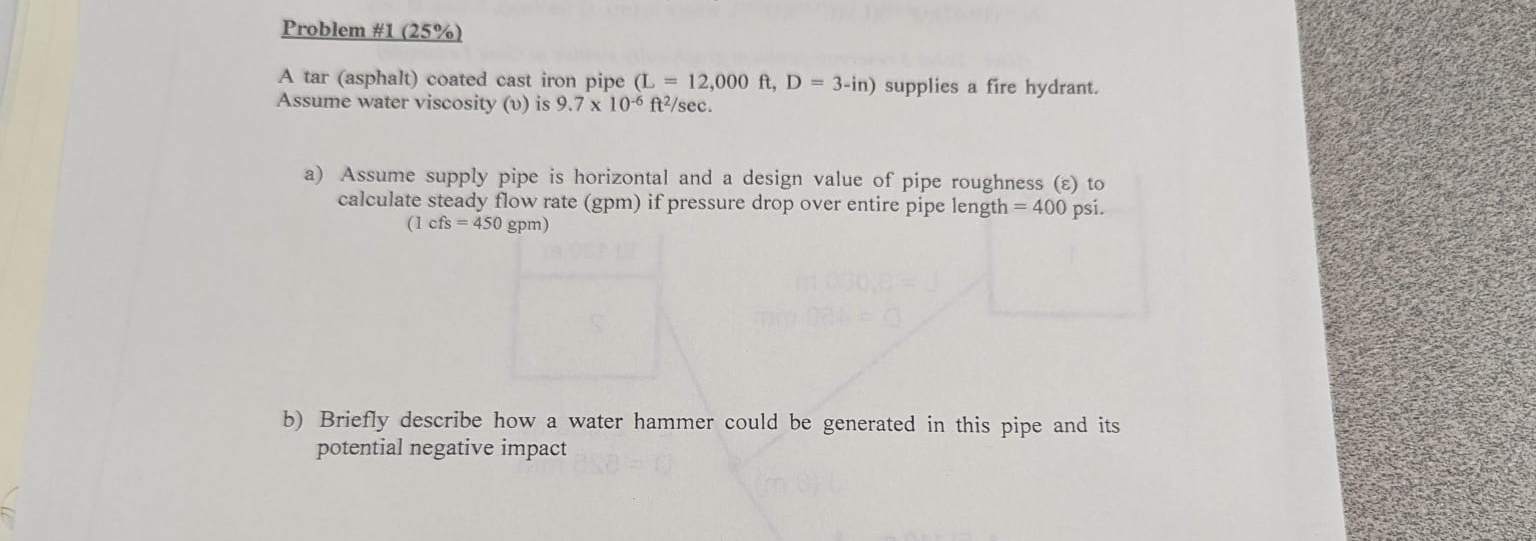 Problem # 1 ( 2 5 % ) A tar ( asphalt ) coated