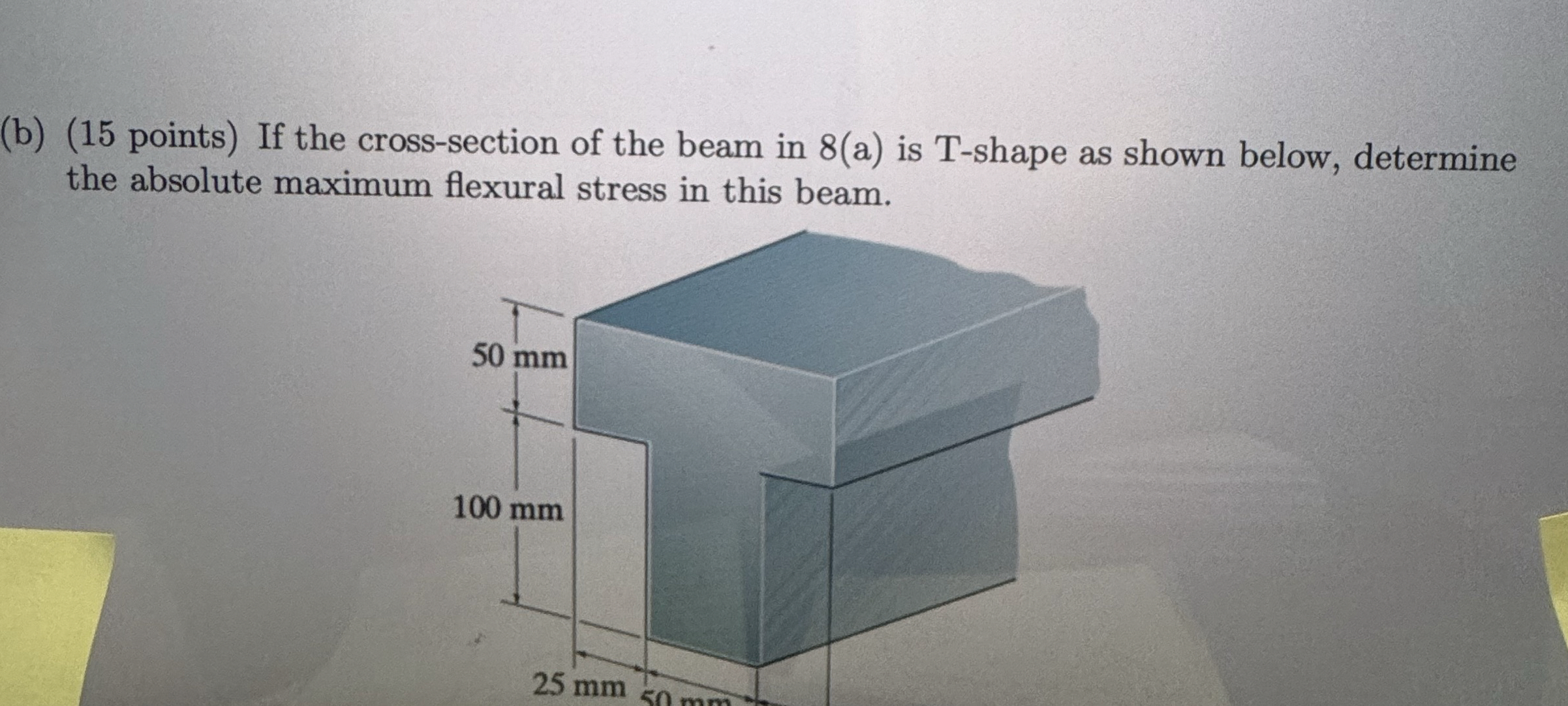 ( b ) ( 1 5 points ) If the cross - section of