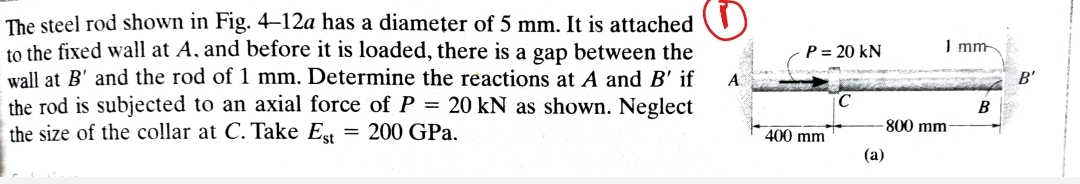 The steel rod shown in Fig. 4 - 1 2 a has a
