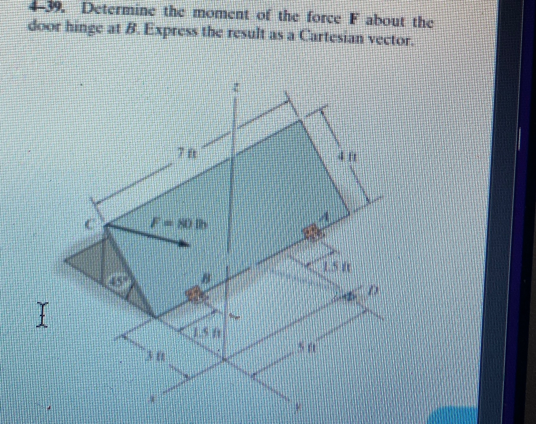 4 - 3 9 . Desermine the moment of the force E