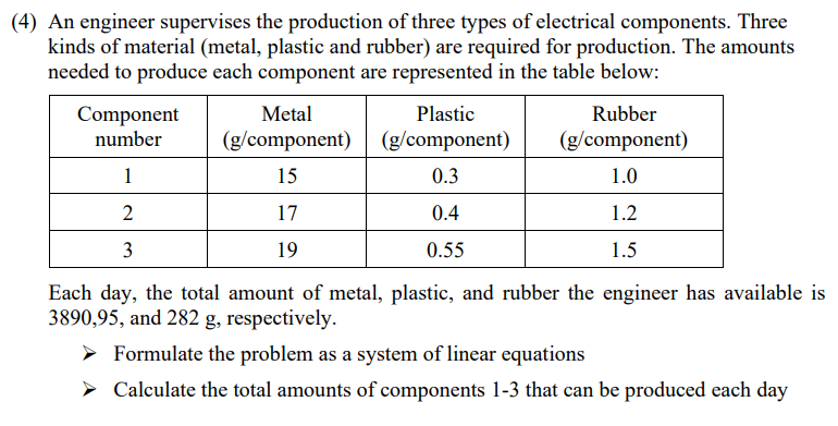 ( 4 ) An engineer supervises the production of