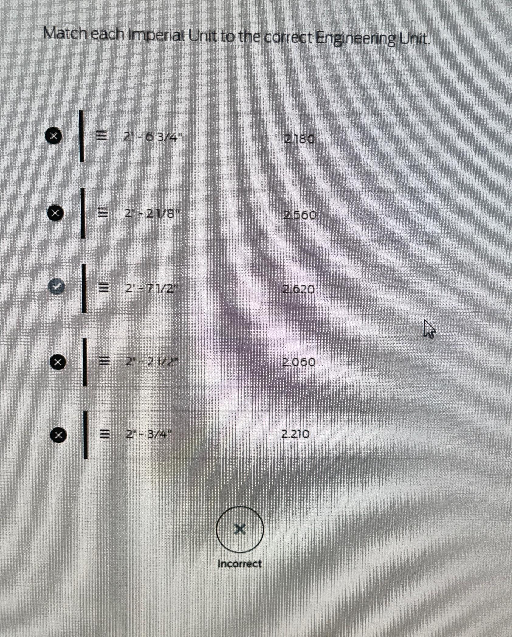 Match each Imperial Unit to the correct