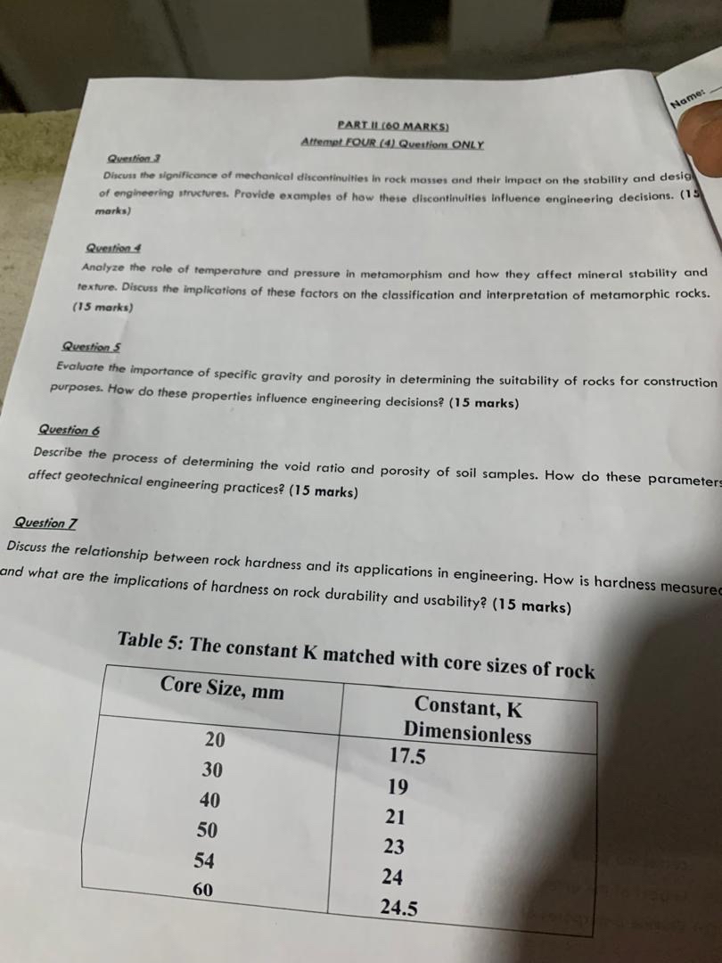 PARTII ( 6 0 MARKS ) Attemet FOUR ( 4 ) Question