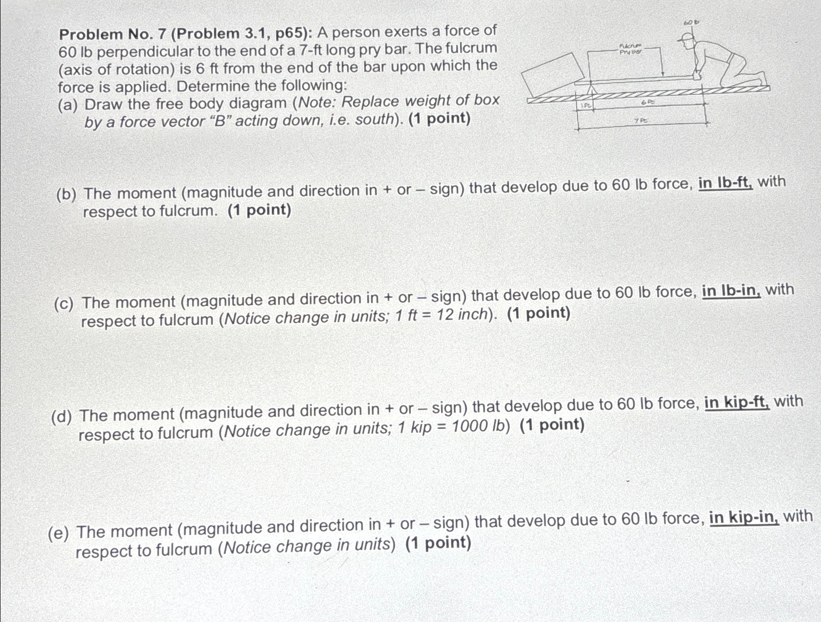 Problem No . 7 ( Problem 3 . 1 , p 6 5 ) : A
