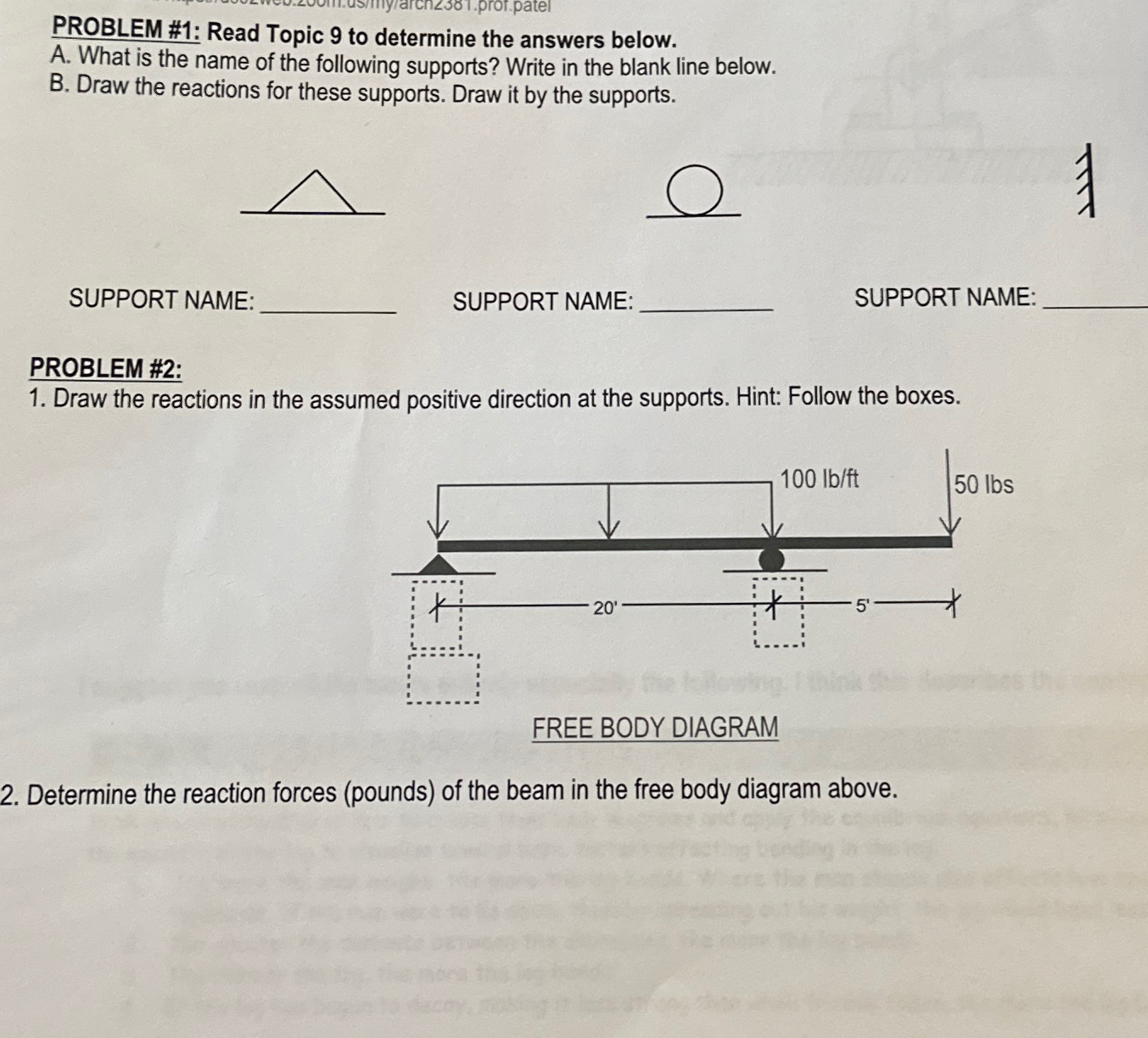 PROBLEM # 1 : Read Topic 9 to determine the