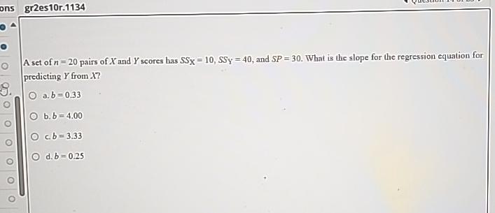 gr2es10r. 1134\ A set of n=20 pairs of x and Y