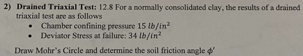 Drained Triaxial Test: 1 2 . 8 For a normally