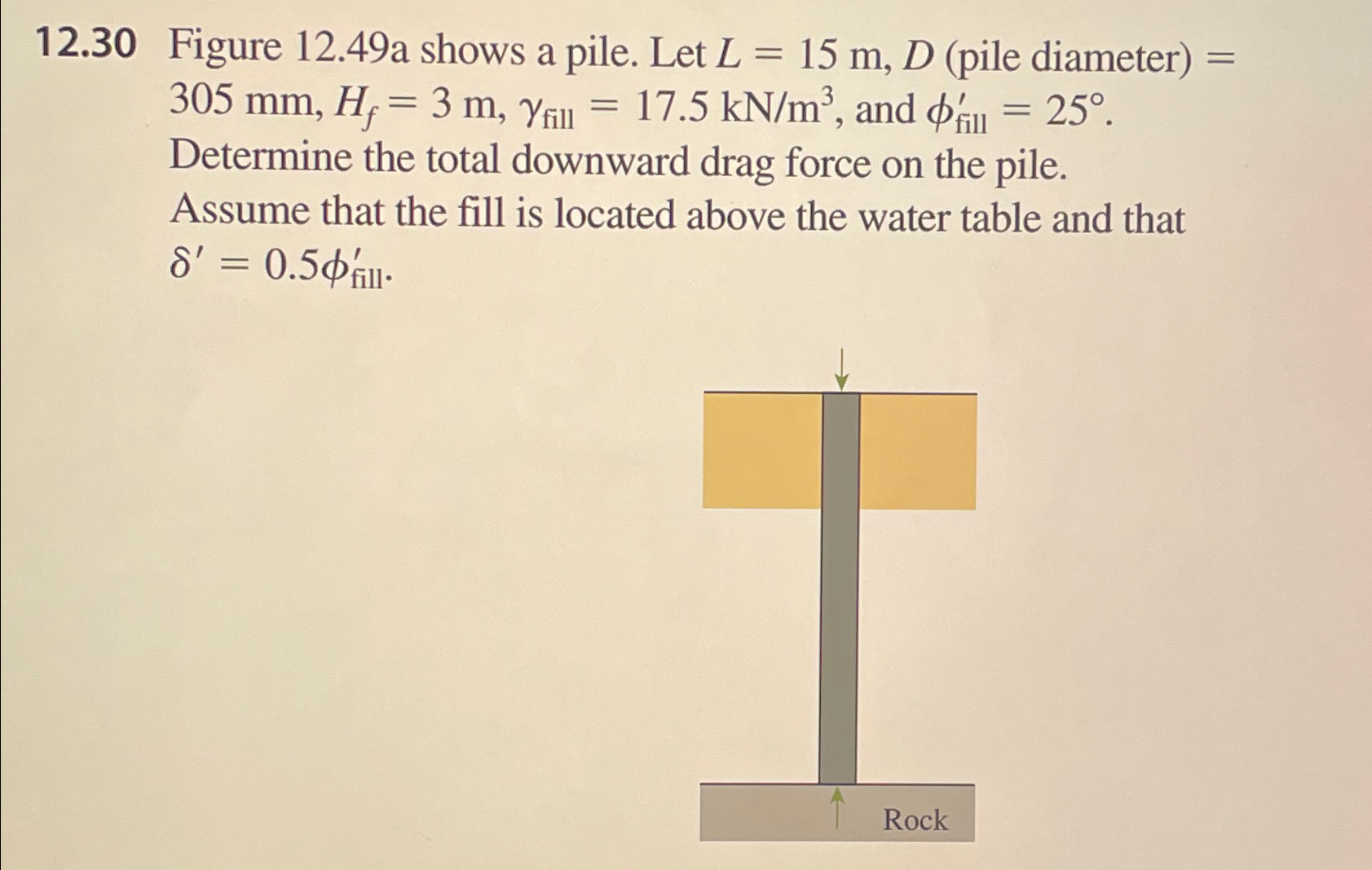 1 2 . 3 0 Figure 1 2 . 4 9 a shows a pile. Let L