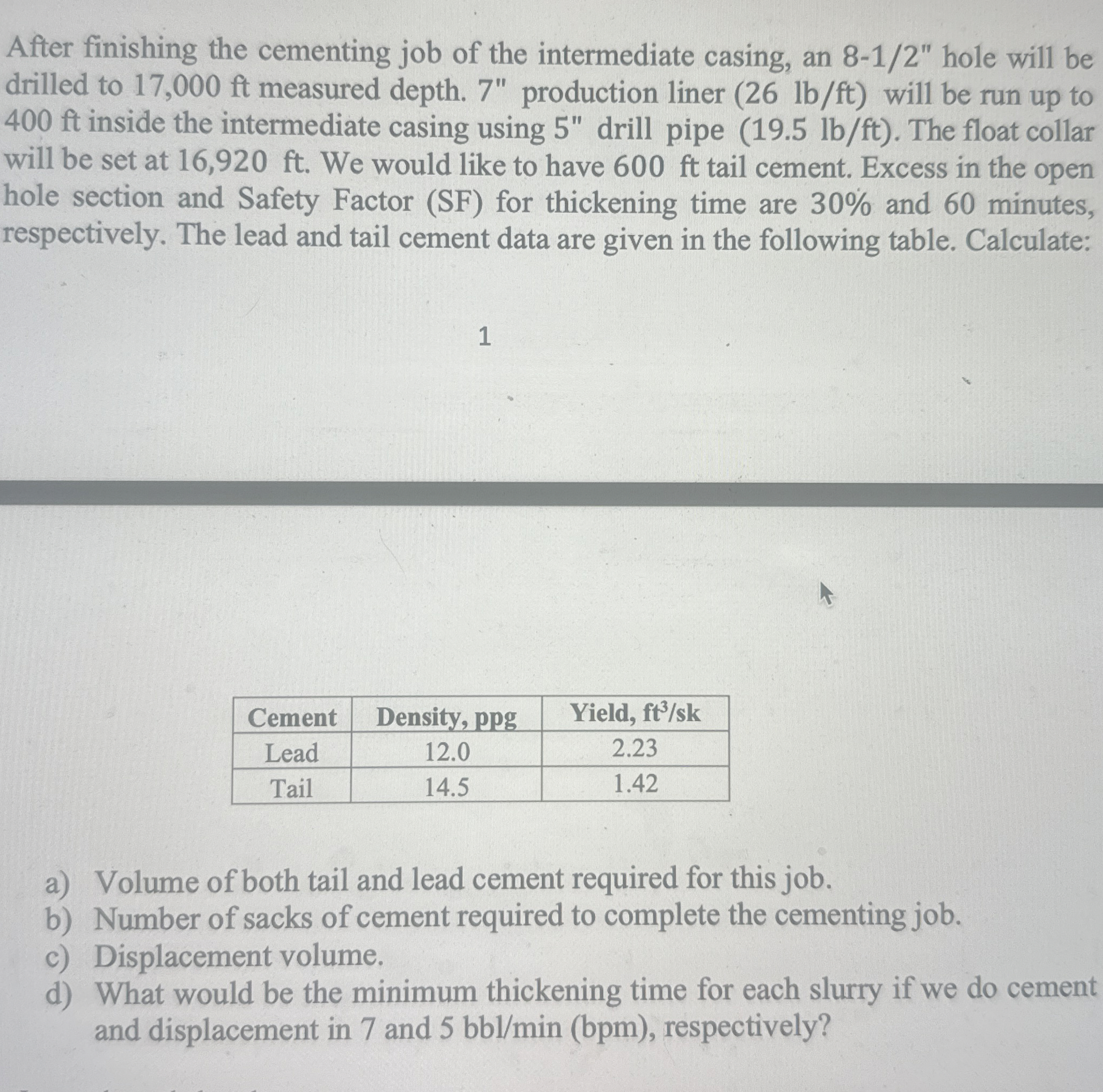 After finishing the cementing job of the