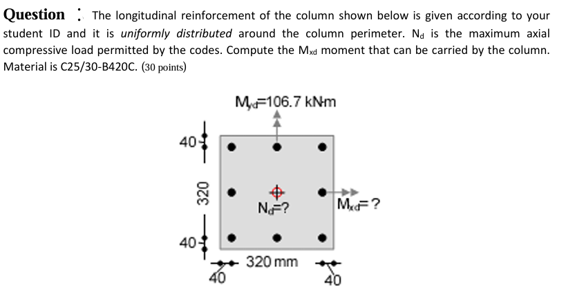 Question : The longitudinal reinforcement of the