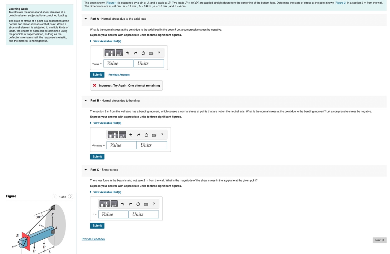 Learning Goal: To calculate the normal and shear