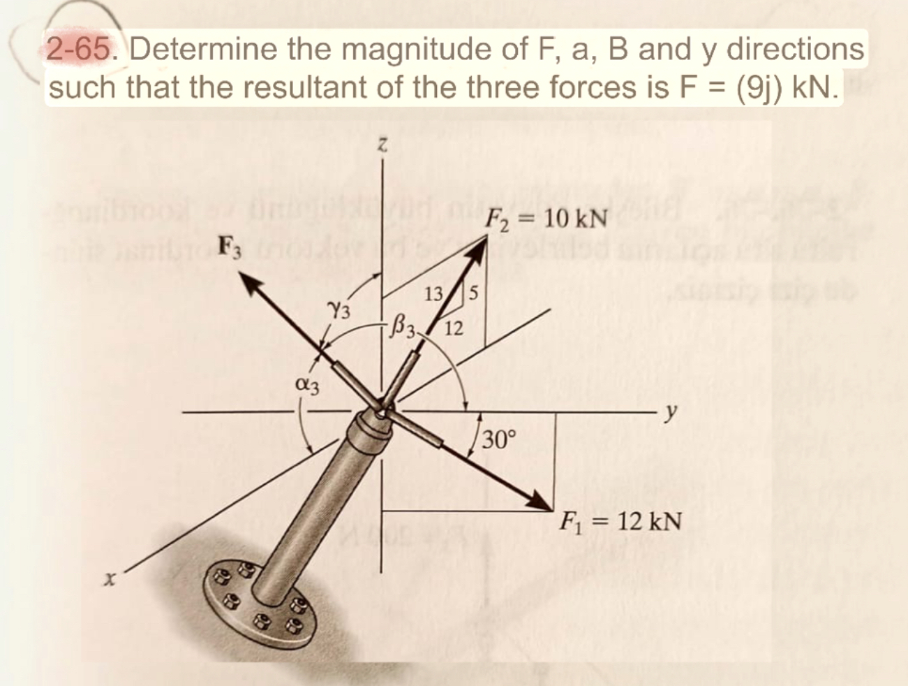 2 - 6 5 . Determine the magnitude of F , a , B