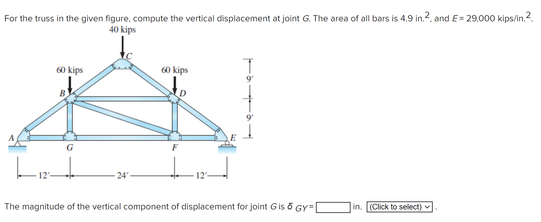 Please help asap. For the truss in the given