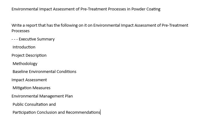 how to do Environmental Impact Assessment of Pre