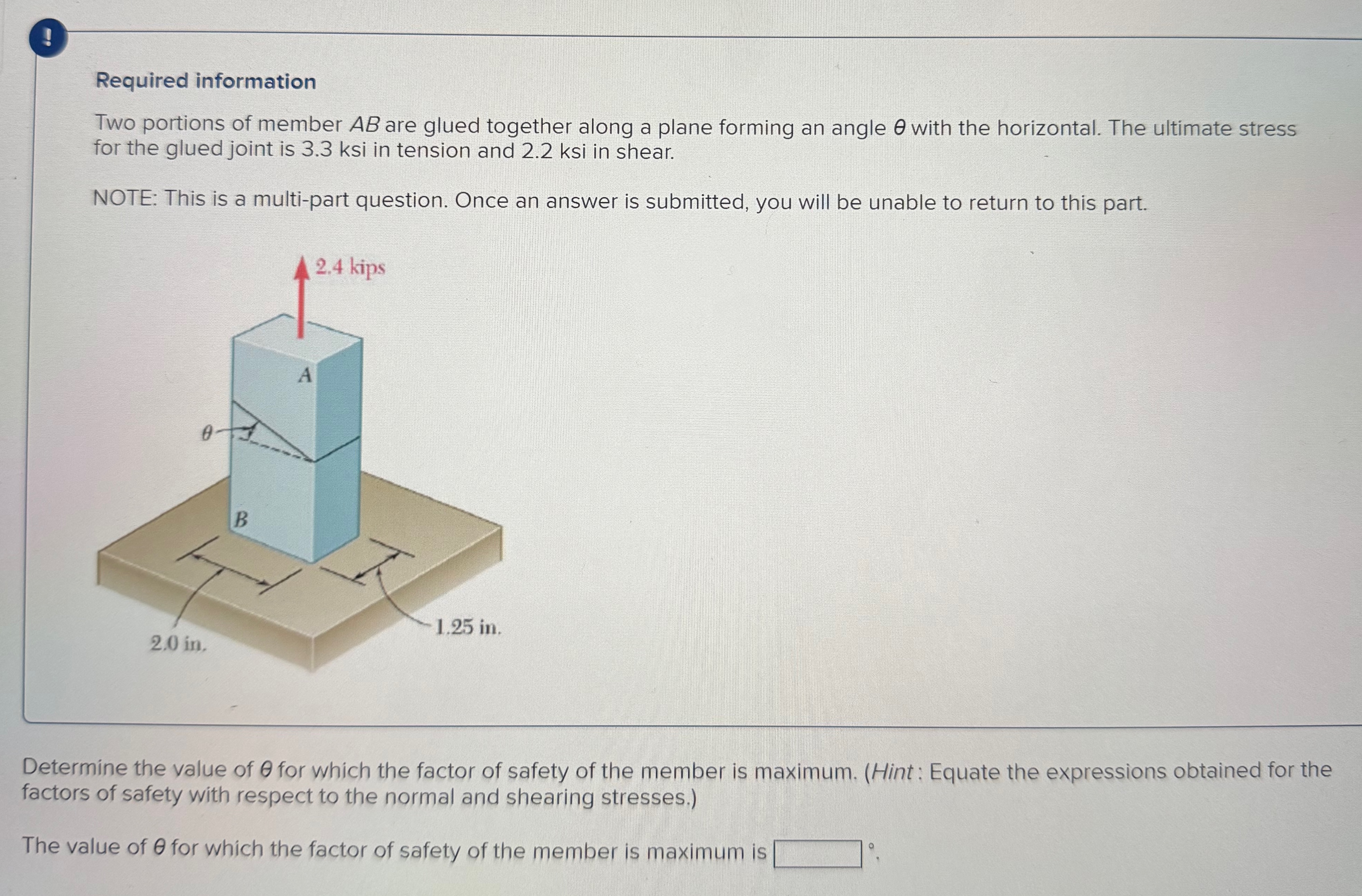 ! Required information Two portions of member A B