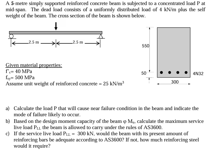 A 5 - metre simply supported reinforced concrete