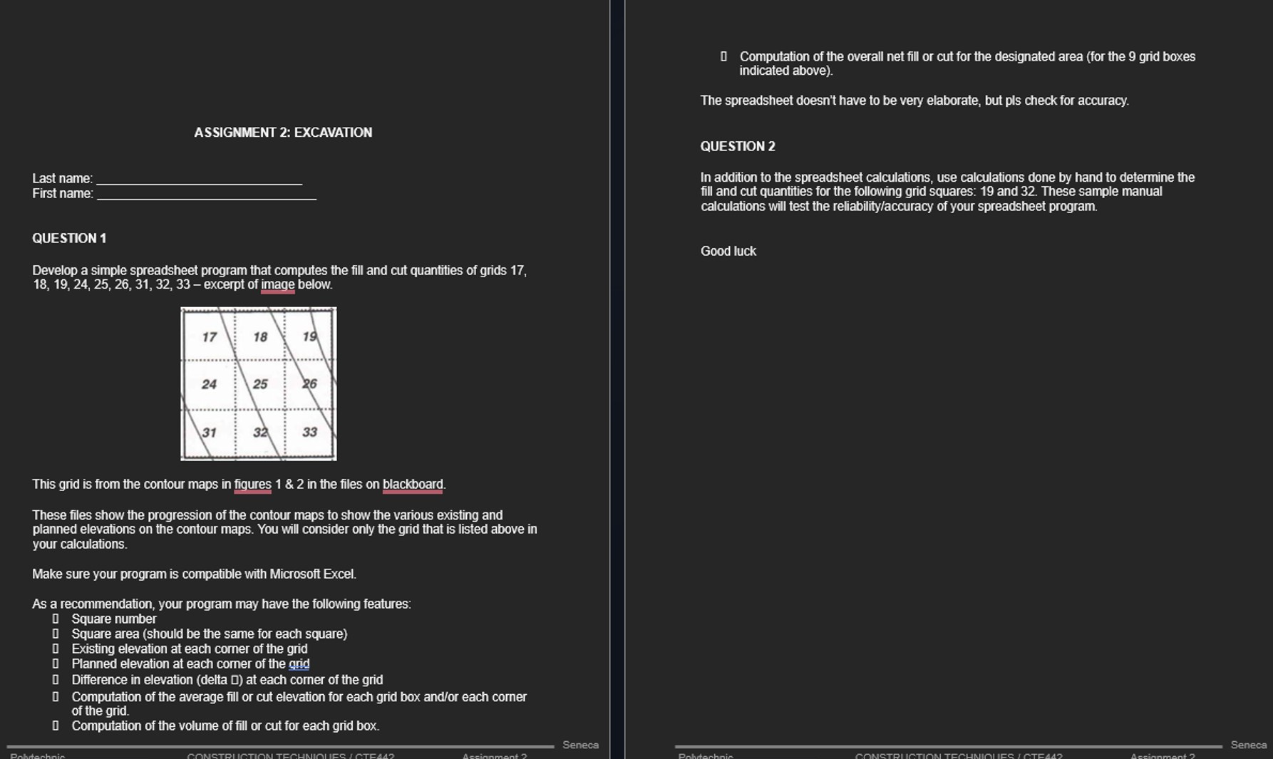 D . Computation of the overall net fill or cut