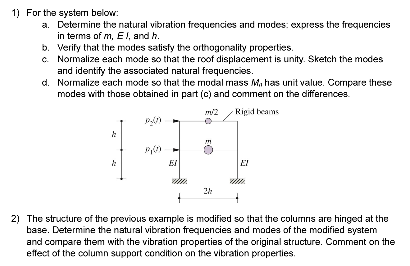 For the system below: a . Determine the natural