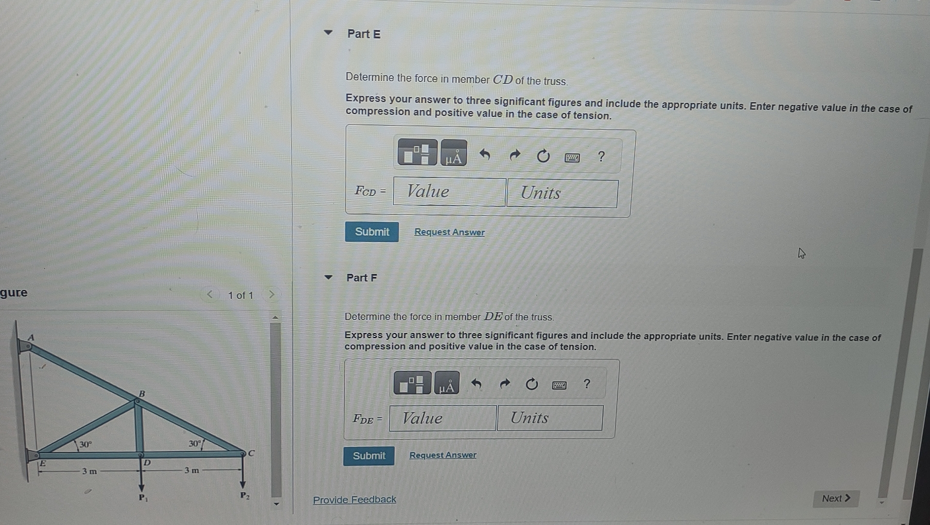 Set P 1 = 5 . 6 k N and P 2 = 4 . 2 k N . (