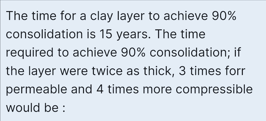 The time for a clay layer to achieve 9 0 %
