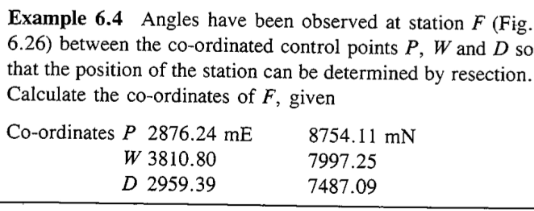 Example 6 . 4 Angles have been observed at