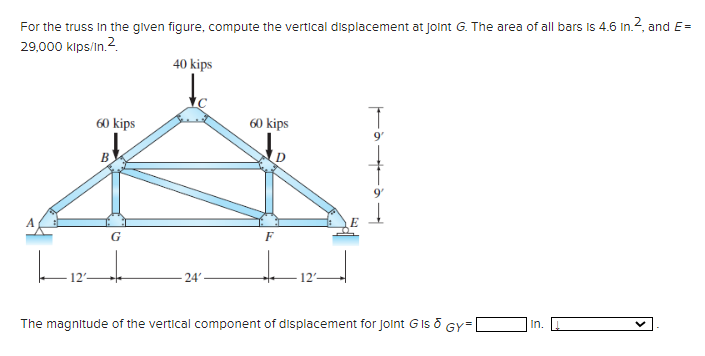 For the truss in the given figure, compute the