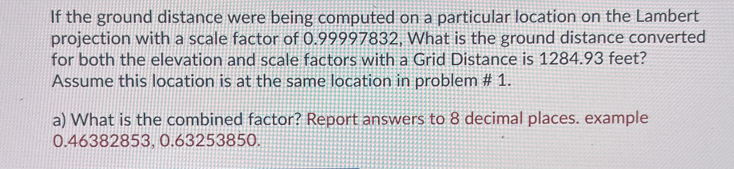 If the ground distance were being computed on a