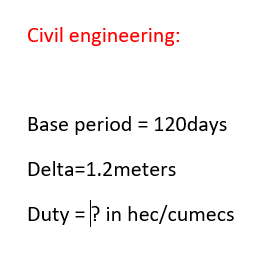 Civil engineering: Base period = 1 2 0 days Delta