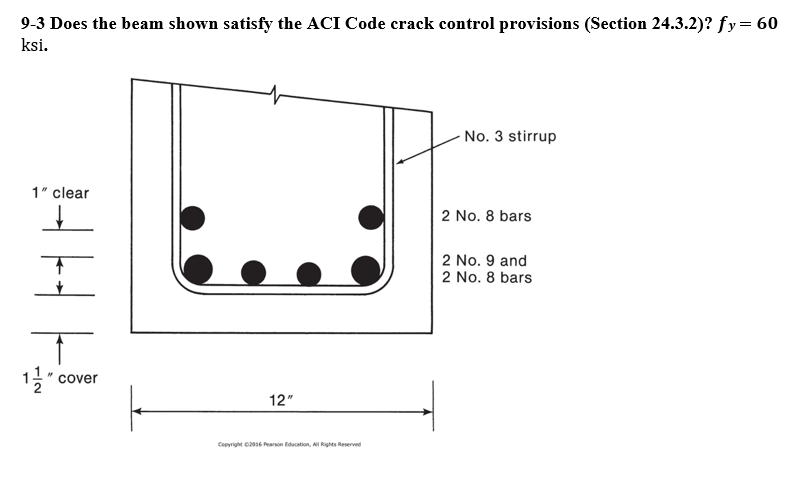 9 - 3 Does the beam shown satisfy the ACI Code