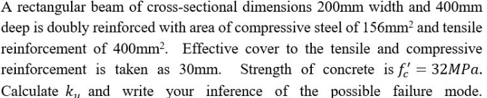 A rectangular beam of cross - sectional