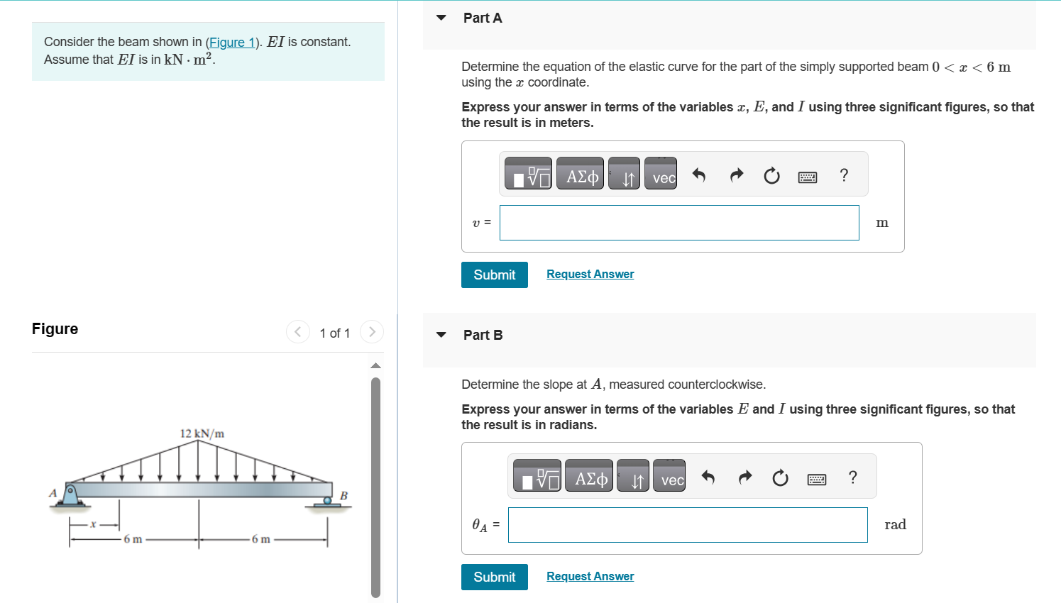 Part A Consider the beam shown in ( Figure 1 ) .