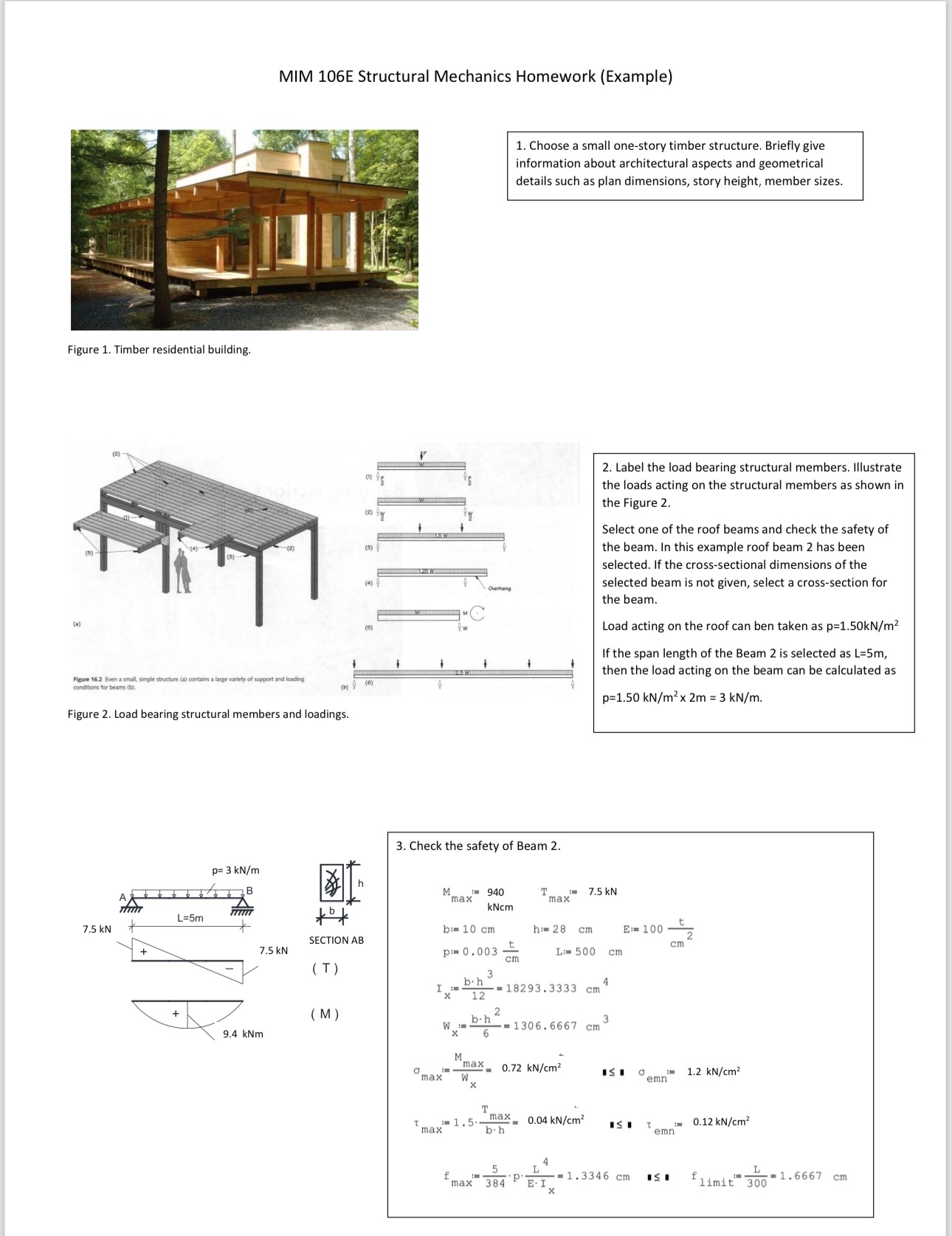 MIM 1 0 6 E Structural Mechanics Homework (