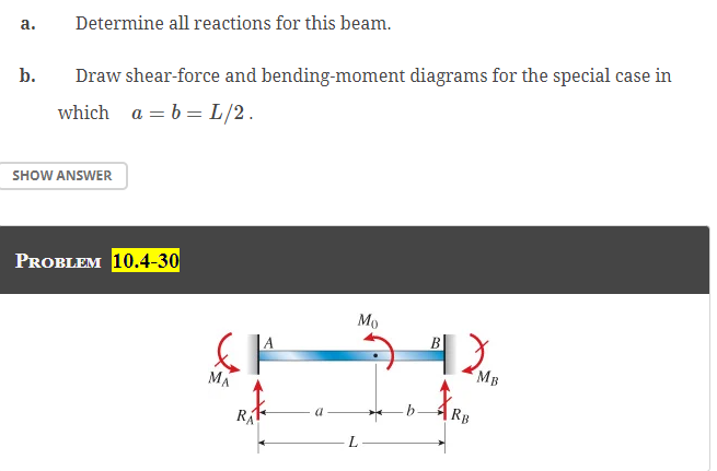 a . Determine all reactions for this beam. b .