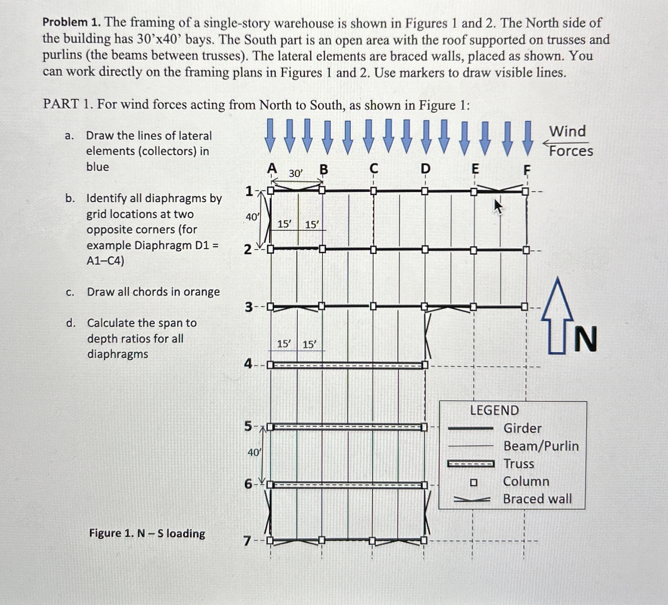 Problem 1 . The framing of a single - story