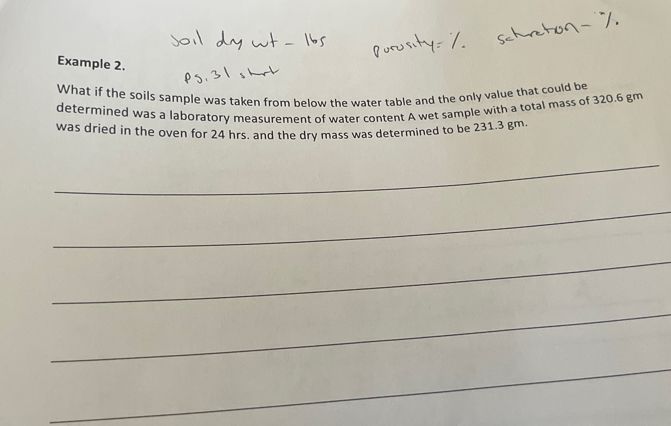 Example 1 . A soils sample was obtained in the