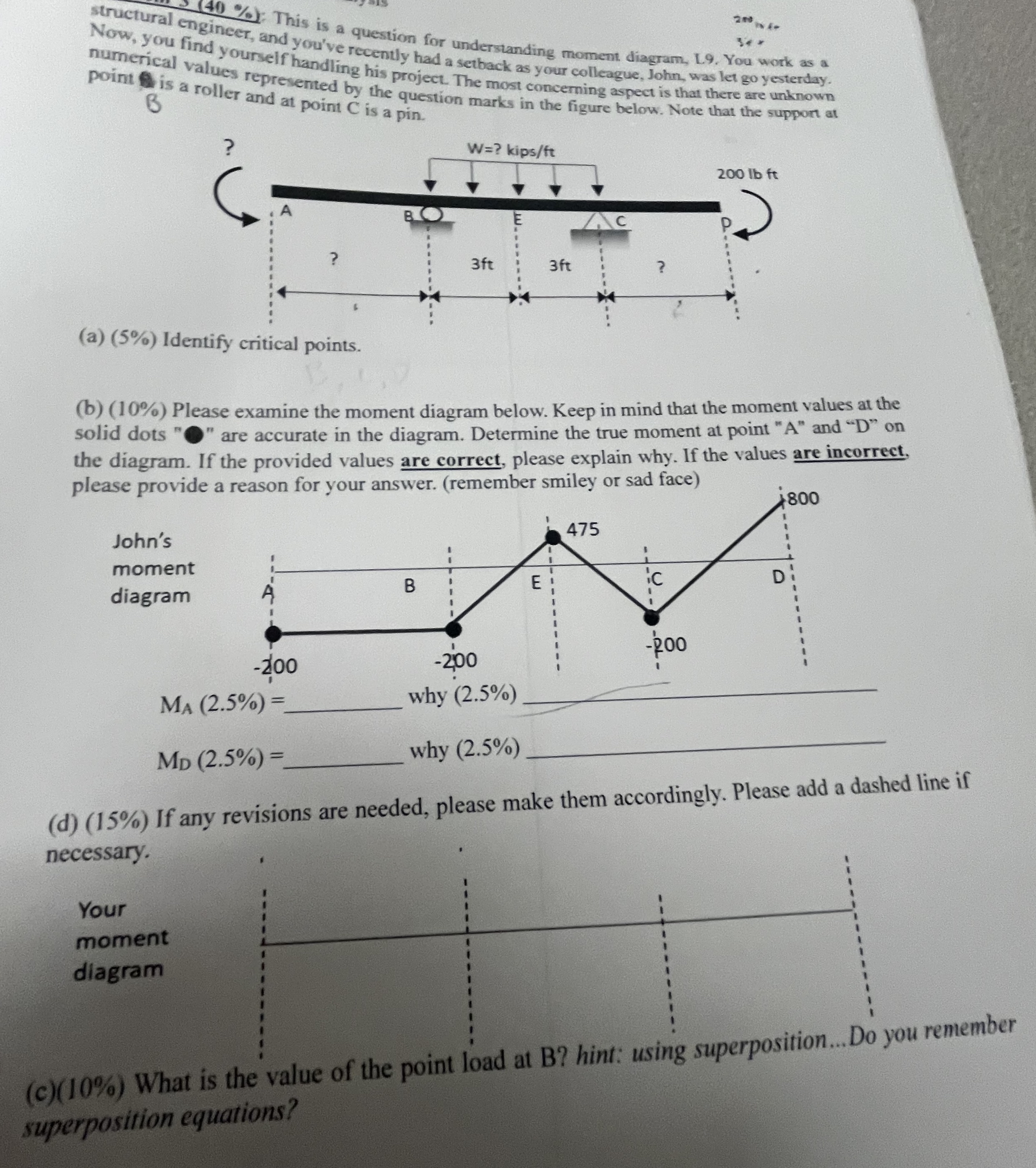 % ) : This is a question for understanding moment