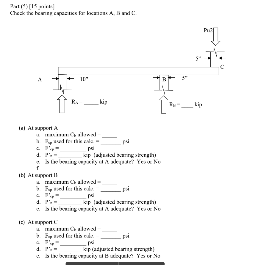 The glulam beam shown in the figure above carries