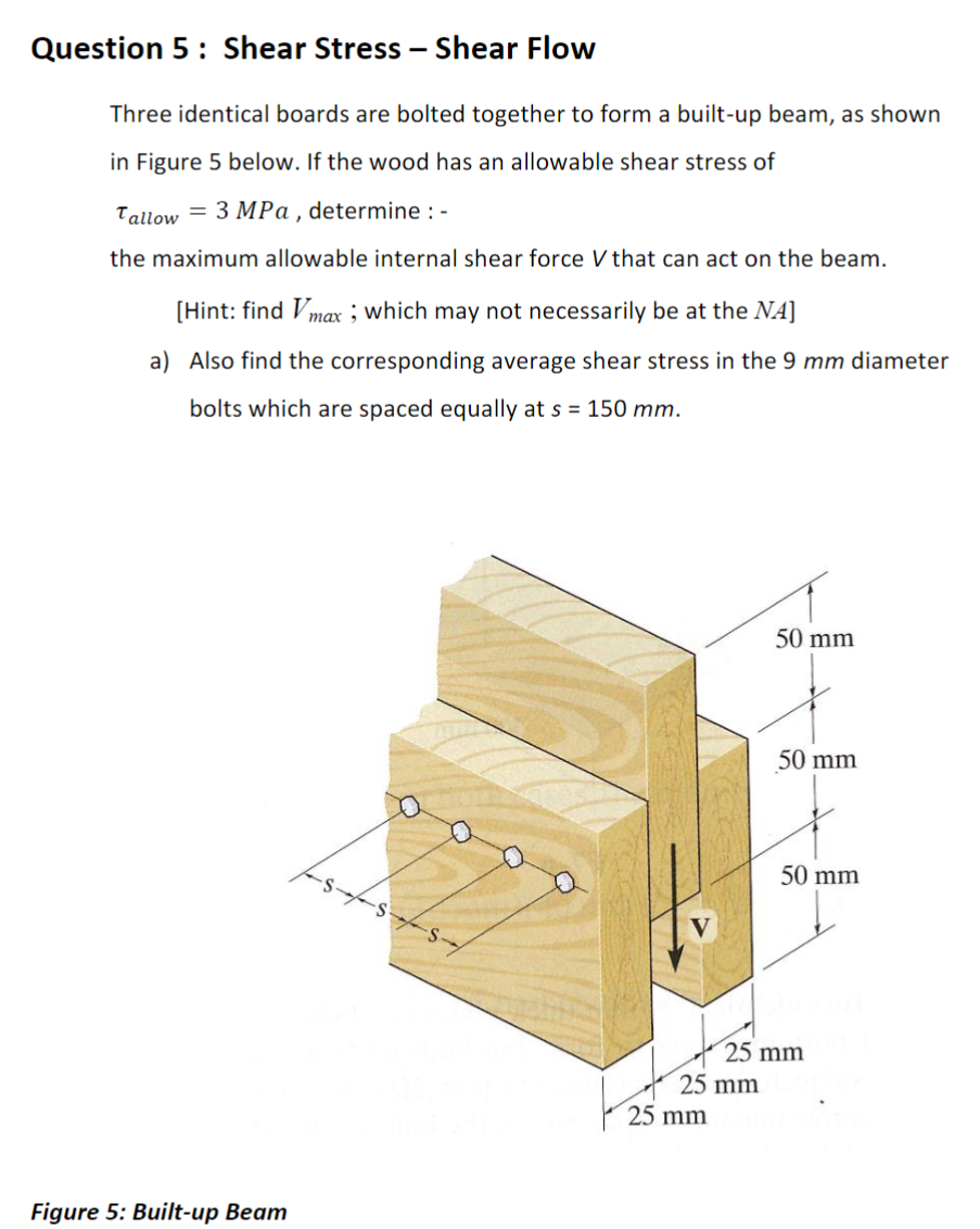 Question 5 : Shear Stress - Shear Flow Three